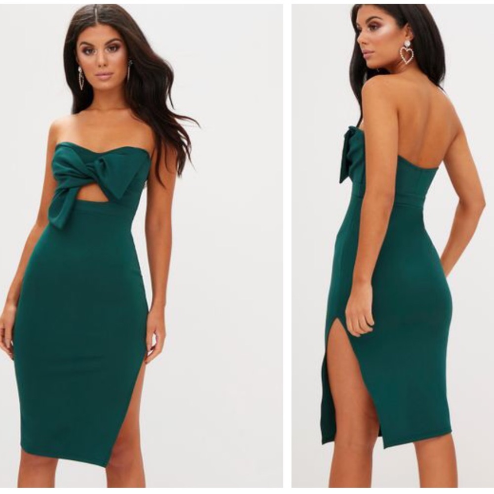 Emerald Green Bow Dress